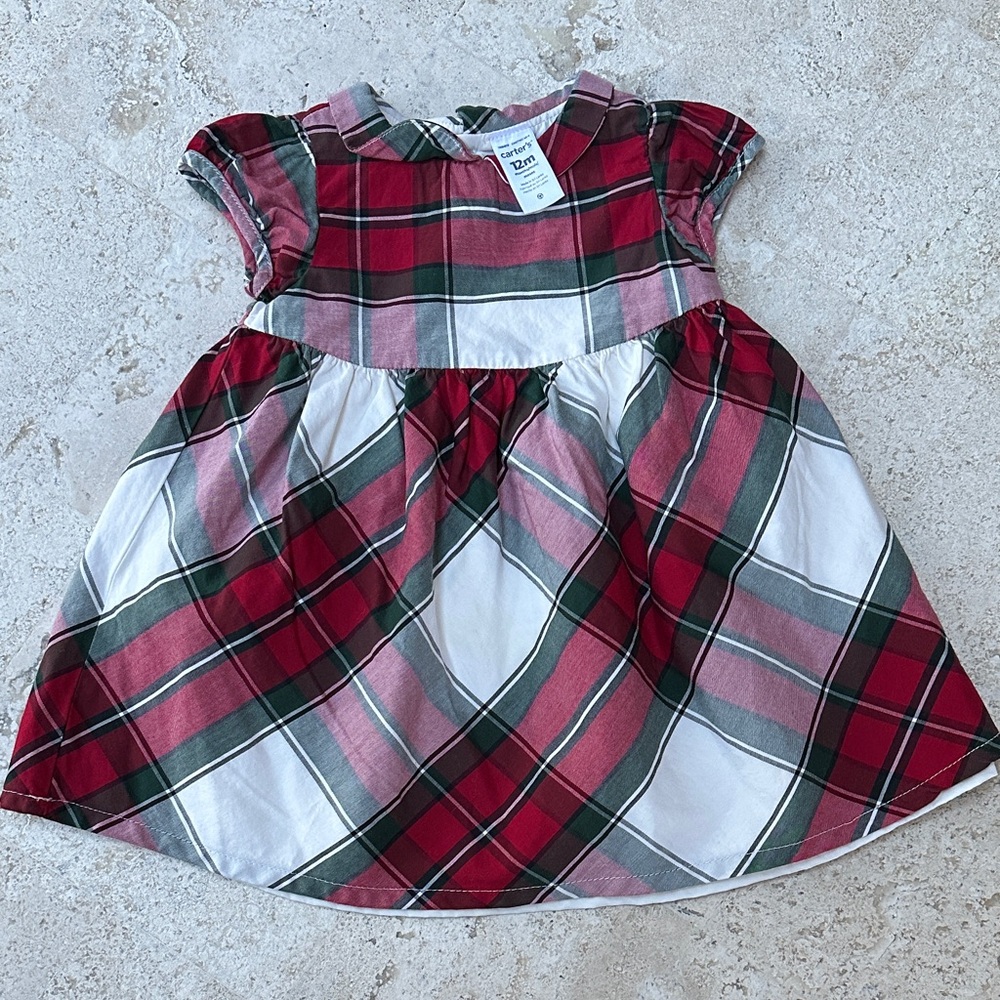 Carter's Festive Red and Green Plaid Dress